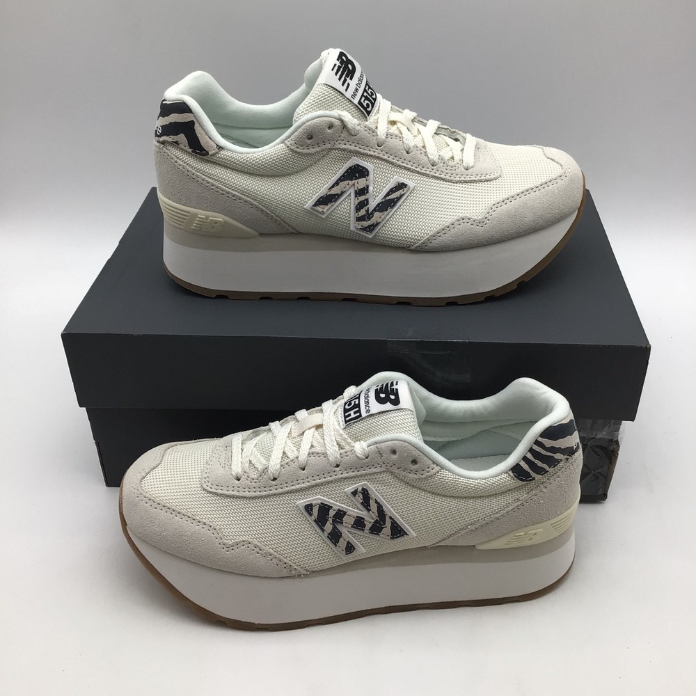 New Balance 515H Womens White Beige Zebra Print Sneakers WL515HDD Size 8 NEW